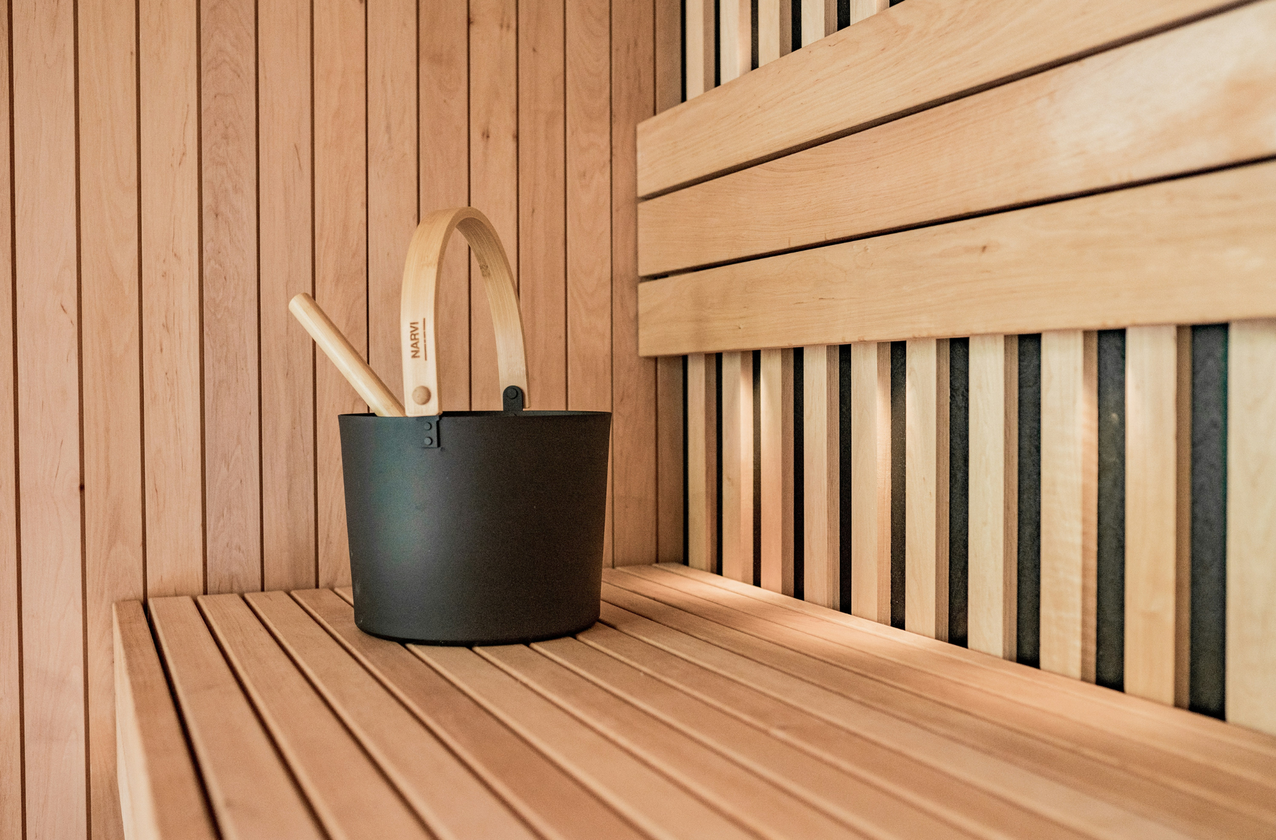 sauna and a bucket