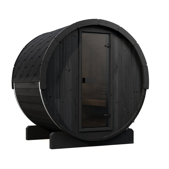 SaunaLife Model E6B Ergo-Series 3-Person Traditional Outdoor Barrel Sauna