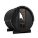 SaunaLife Model E7WB Ergo-Series 4-Person Traditional Outdoor Barrel Sauna with Rear Window