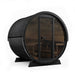 SaunaLife Model EE8GB Ergo Elegance-Series 6-Person Traditional Outdoor Barrel Sauna with Full-Glass Front