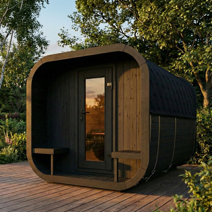 SaunaLife Model CL12GCPB Cube Luxury Series 8-Person Traditional Outdoor Sauna