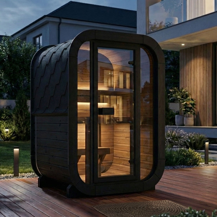 SaunaLife Model CL3GB Cube Luxury Series 2-Person Traditional Outdoor Sauna