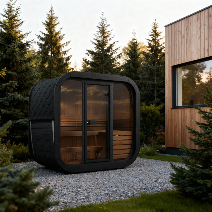 SaunaLife Model CL4GB Cube Luxury Series 3-Person Traditional Outdoor Sauna