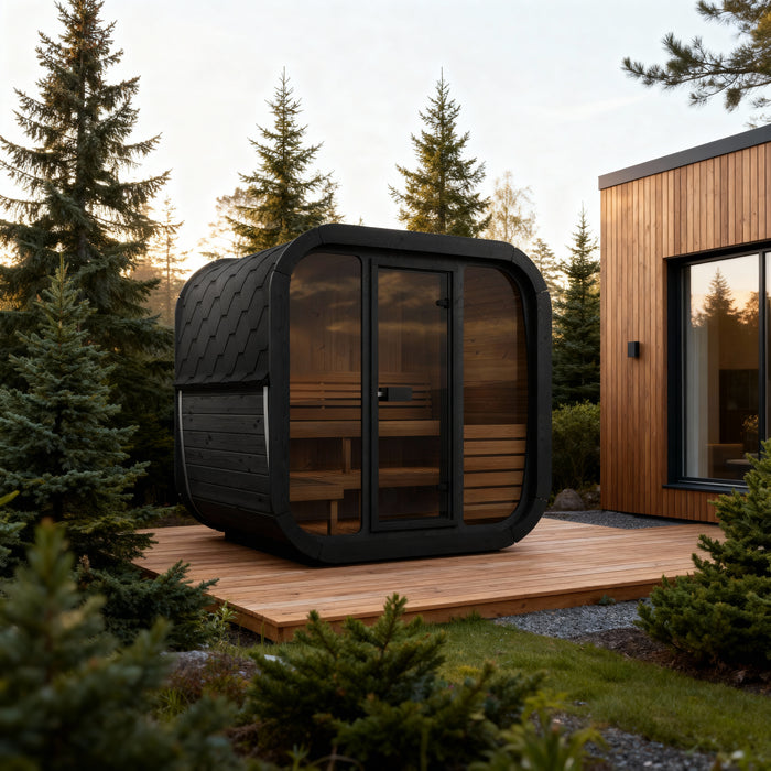 SaunaLife Model CL5GB Cube Luxury Series 4-Person Traditional Outdoor Sauna