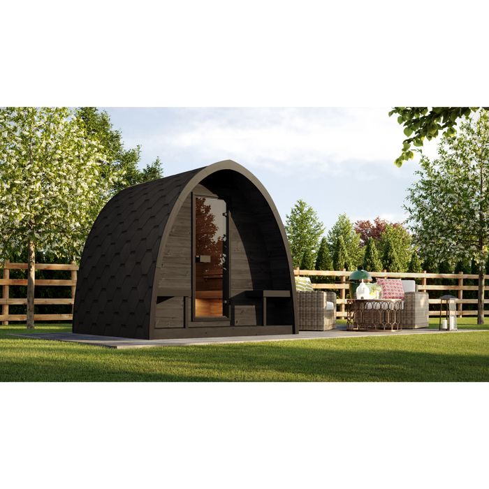 SaunaLife Model G3B Garden-Series 4-Person Traditional Outdoor Pod Sauna