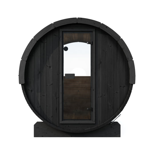 SaunaLife Model E8WB Ergo-Series 6-Person Traditional Outdoor Barrel Sauna with Rear Window