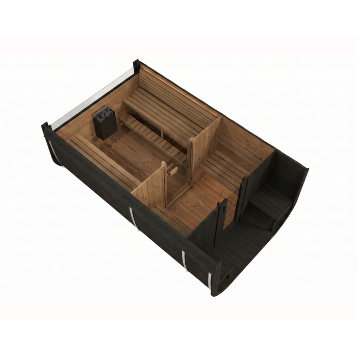 SaunaLife Model CL12GCPB Cube Luxury Series 8-Person Traditional Outdoor Sauna
