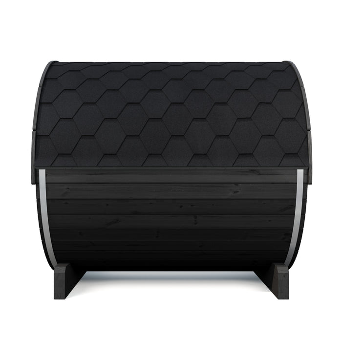 SaunaLife Model E8WB Ergo-Series 6-Person Traditional Outdoor Barrel Sauna with Rear Window