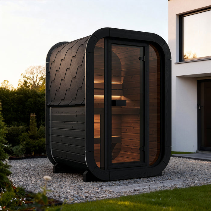 SaunaLife Model CL3GB Cube Luxury Series 2-Person Traditional Outdoor Sauna