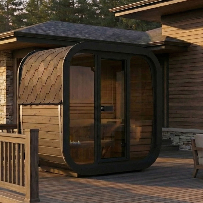 SaunaLife Model CL4GB Cube Luxury Series 3-Person Traditional Outdoor Sauna