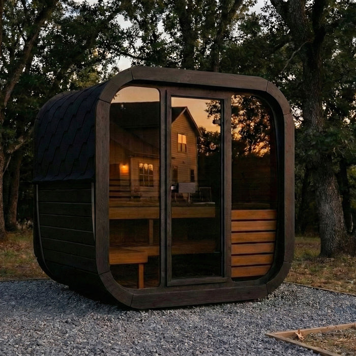 SaunaLife Model CL5GB Cube Luxury Series 4-Person Traditional Outdoor Sauna