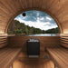 SaunaLife Model E7WB Ergo-Series 4-Person Traditional Outdoor Barrel Sauna with Rear Window