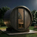 SaunaLife Model E7WB Ergo-Series 4-Person Traditional Outdoor Barrel Sauna with Rear Window