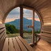 SaunaLife Model E8GB Ergo-Series 6-Person Traditional Outdoor Barrel Sauna with Full-Glass Front