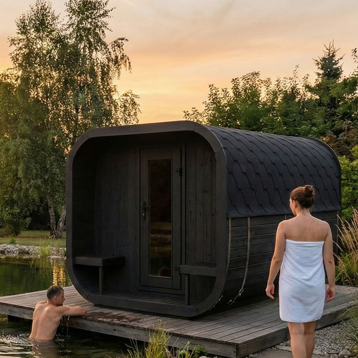 SaunaLife Model CL12GCPB Cube Luxury Series 8-Person Traditional Outdoor Sauna