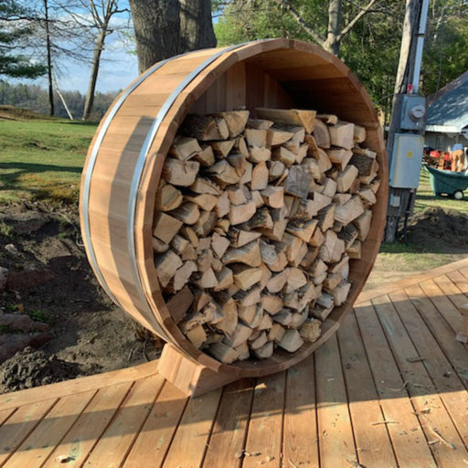 Leisurecraft 5' Clear Cedar Firewood Storage 1