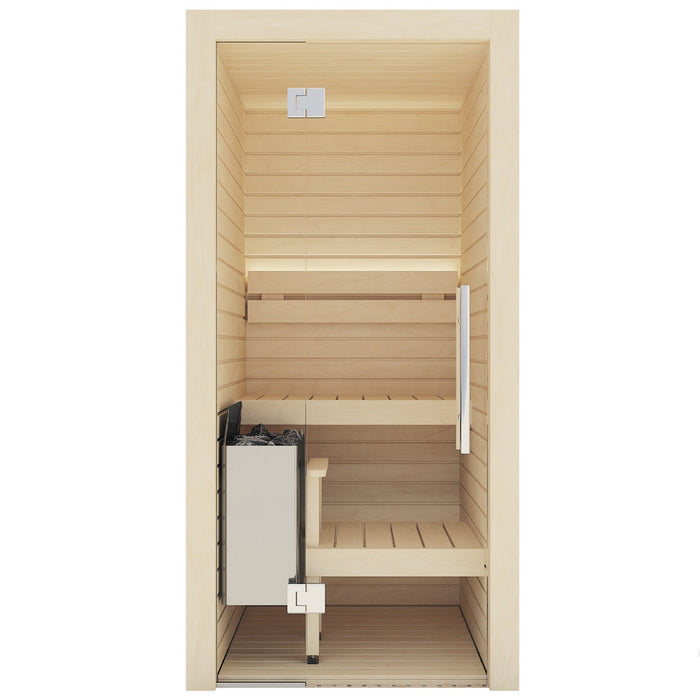 Auroom Cala Glass Mini 1-Person Traditional Indoor Sauna — Aspen