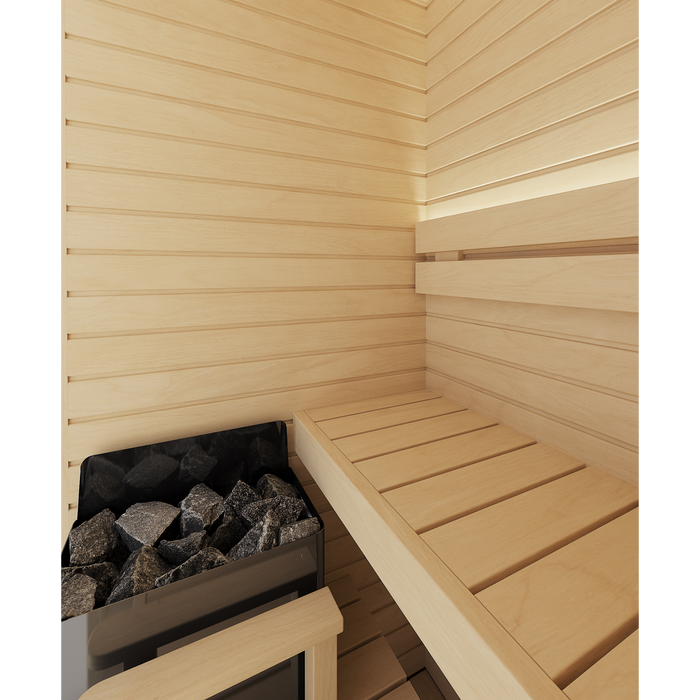 Auroom Cala Glass Mini 1-Person Traditional Indoor Sauna — Aspen