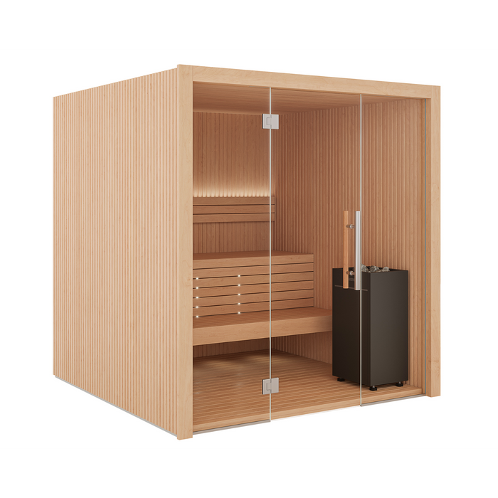Auroom Libera Glass Traditional Indoor Sauna - Alder