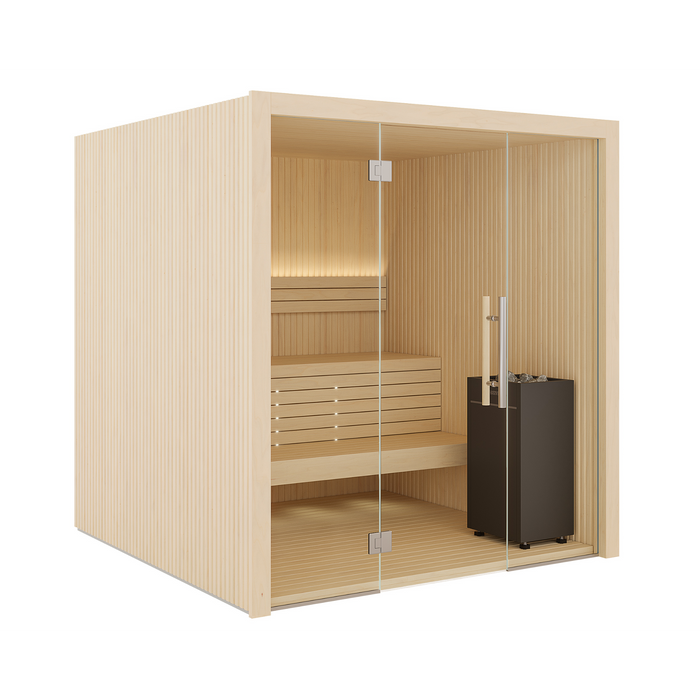 Auroom Libera Glass 3-Person Traditional Indoor Sauna