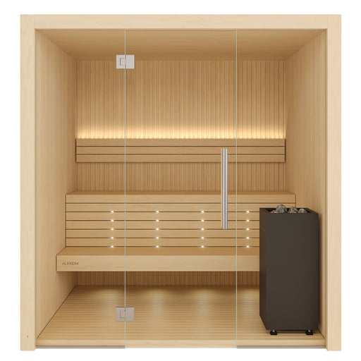 Auroom Libera Glass Traditional Indoor Sauna - Aspen