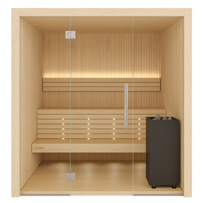 Auroom Libera Glass Traditional Indoor Sauna - Aspen
