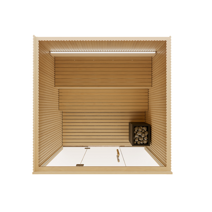Auroom Libera Glass Traditional Indoor Sauna - Aspen