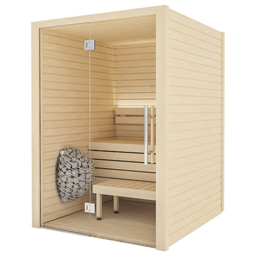 Auroom Cala Glass 2-4 Person Traditional Indoor Sauna - Aspen