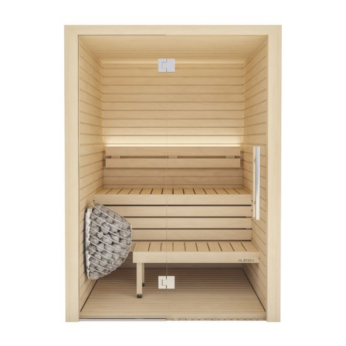 Auroom Cala Glass 2-4 Person Traditional Indoor Sauna - Aspen