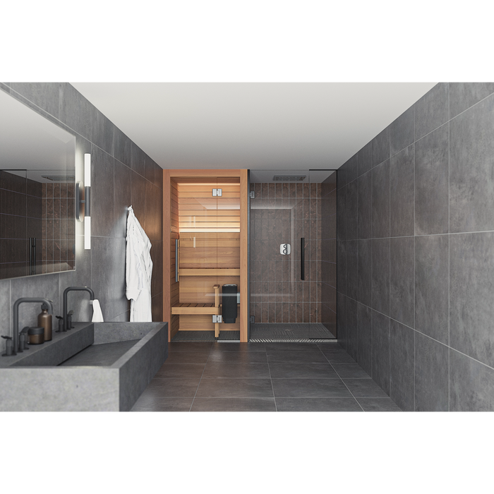 Auroom Cala Glass Mini 1-Person Traditional Indoor Sauna