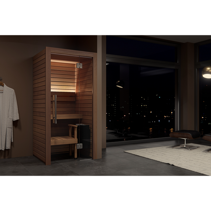 Auroom Cala Glass Mini 1-Person Traditional Indoor Sauna