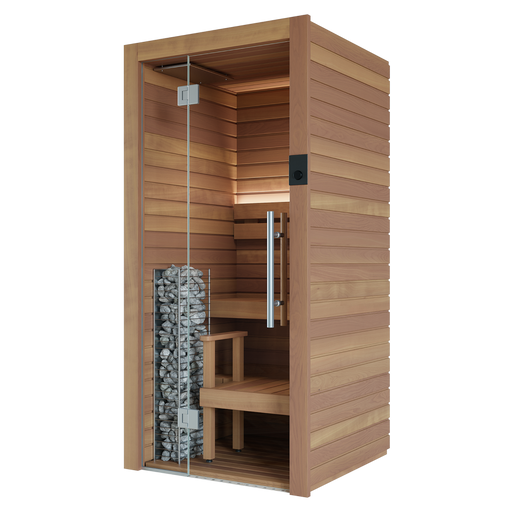 Auroom Cala Glass Mini 1-Person Traditional Indoor Sauna — Thermo-Aspen