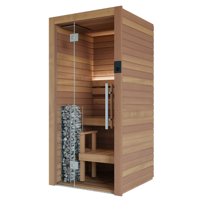Auroom Cala Glass Mini 1-Person Traditional Indoor Sauna — Thermo-Aspen