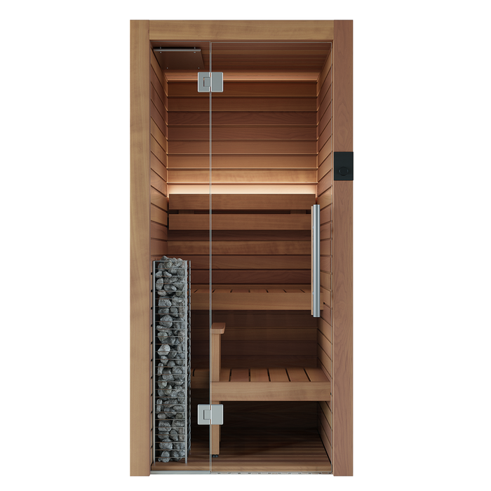 Auroom Cala Glass Mini 1-Person Traditional Indoor Sauna — Thermo-Aspen