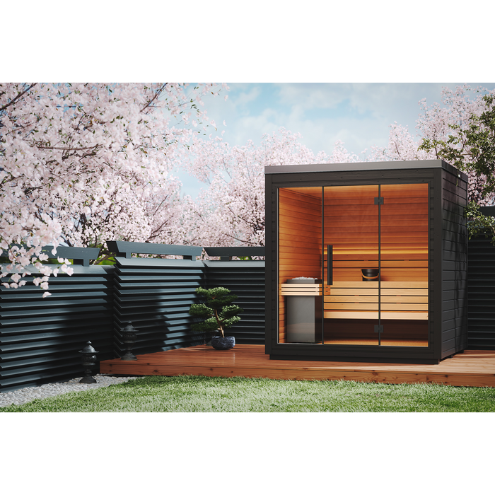 Auroom Mira L 5-Person Traditional Outdoor Sauna — Black
