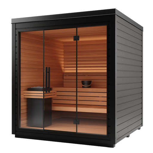 Auroom Mira L 5-Person Traditional Outdoor Sauna — Black