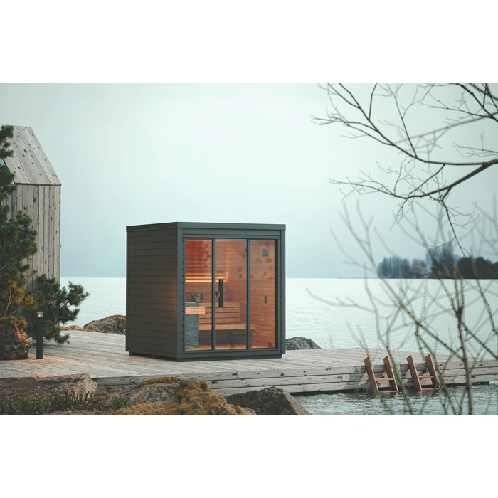 Auroom Mira L 5-Person Traditional Outdoor Sauna — Black
