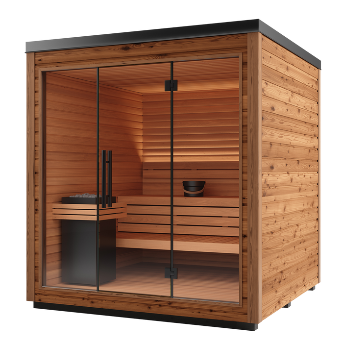 Auroom Mira L 5-Person Traditional Outdoor Sauna — Natural