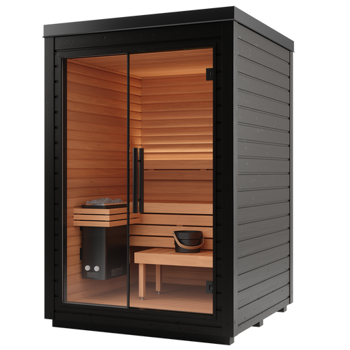 Auroom Mira S 2-Person Traditional Outdoor Sauna — Black