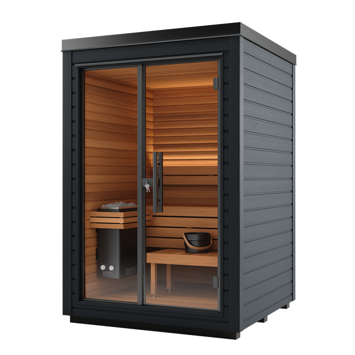 Auroom Mira S 2-Person Traditional Outdoor Sauna — Black
