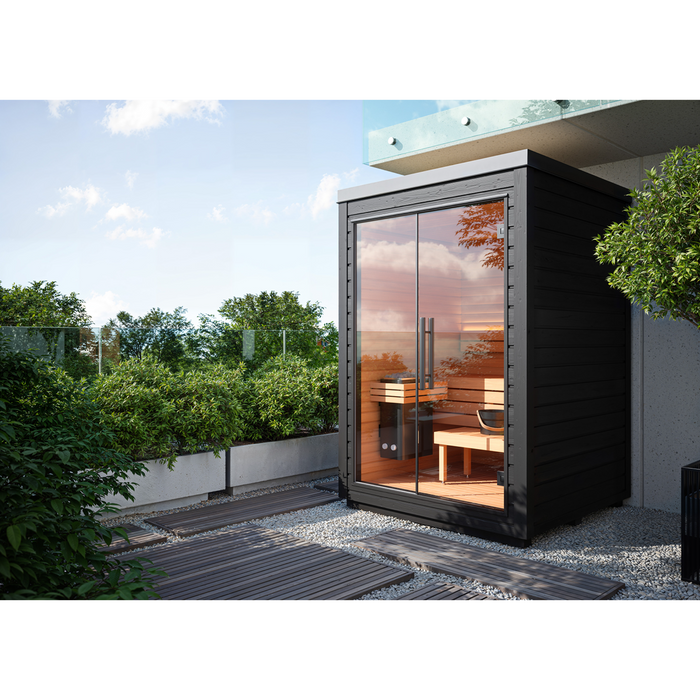 Auroom Mira S 2-Person Traditional Outdoor Sauna — Black