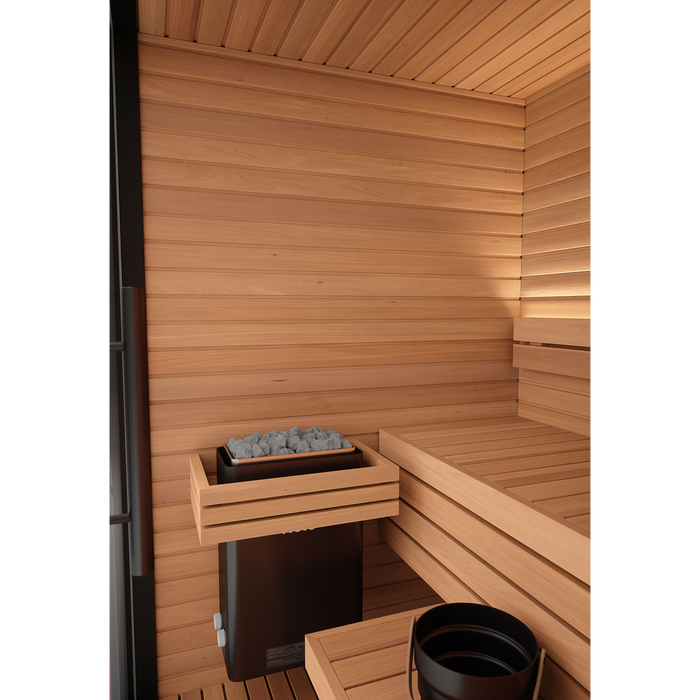 Auroom Mira S 2-Person Traditional Outdoor Sauna — Natural