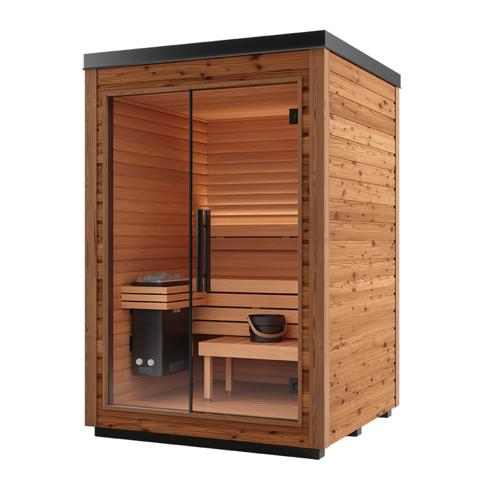 Auroom Mira S 2-Person Traditional Outdoor Sauna — Natural