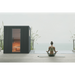 Auroom Garda 6-Person Traditional Outdoor Sauna — Black Thermo-Pine 