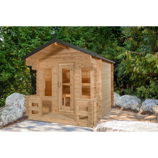 CTC88PE Georgian Cabin Sauna With Porch 2