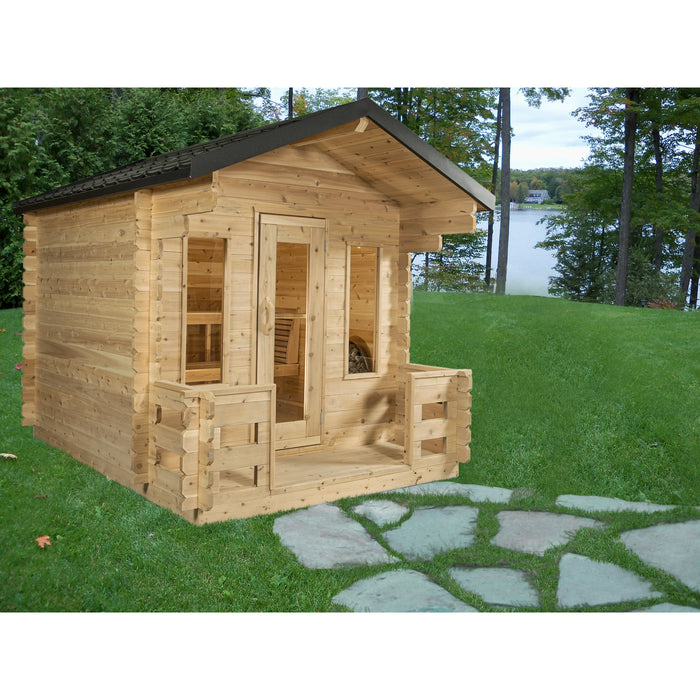 CTC88PE Georgian Cabin Sauna With Porch 3