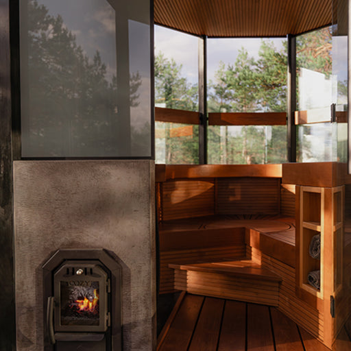 Cozy Heat SW 12kW Thru-Wall Wood-Burning Sauna Stove | COZYSWTW12