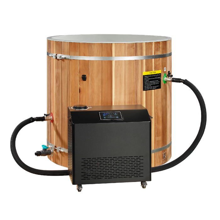 Dynamic Cold Therapy Cold Plunge Barrel - Plastic with Pacific Cedar Exterior | DCT-B-042-PLPC-34