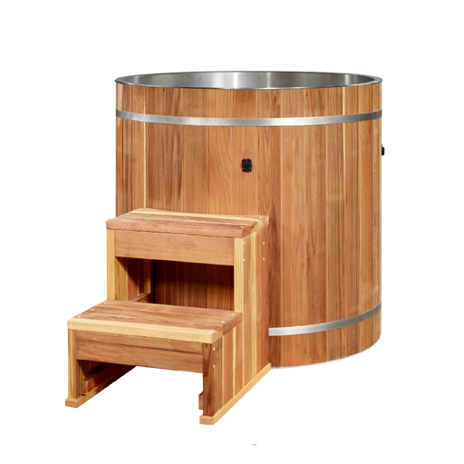 Dynamic Cold Therapy Cold Plunge Barrel - 304 Stainless Steel with Pacific Cedar Exterior | DCT-B-042-SSPC-34