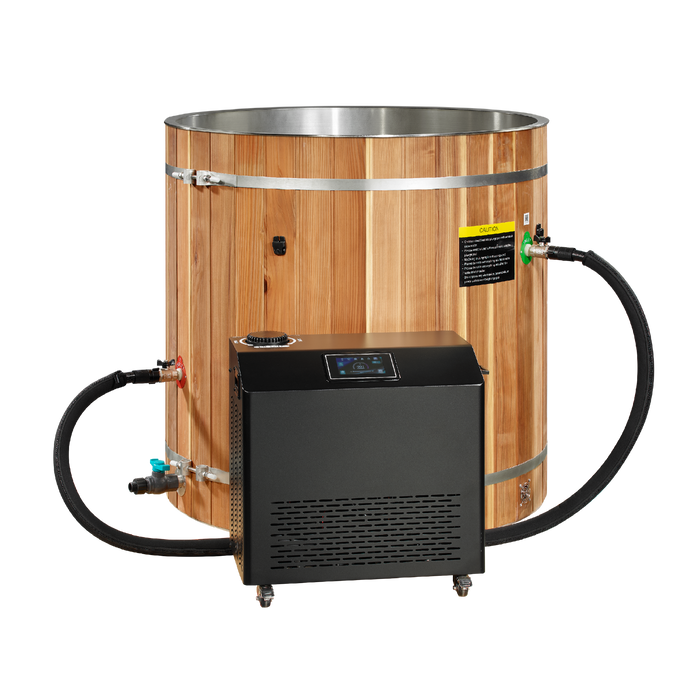 Dynamic Cold Therapy Cold Plunge Barrel - 304 Stainless Steel with Pacific Cedar Exterior | DCT-B-042-SSPC-34
